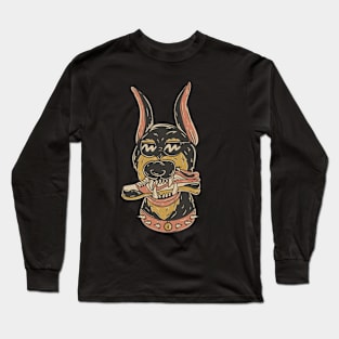 hand drawn dog eat sneaker Long Sleeve T-Shirt